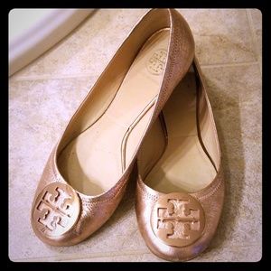 Tory Burch Rose Gold Flats